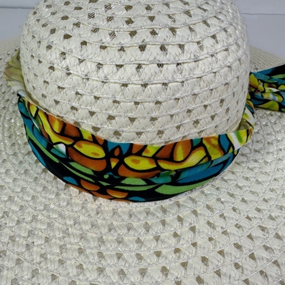 L’atelier Du Sac Cream 100% Straw Made In Italy Sun Hat - Picture 3 of 9